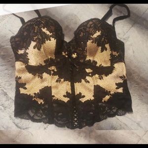 Victoria Secret Gold &Black Crystal Buster Sz 36-B